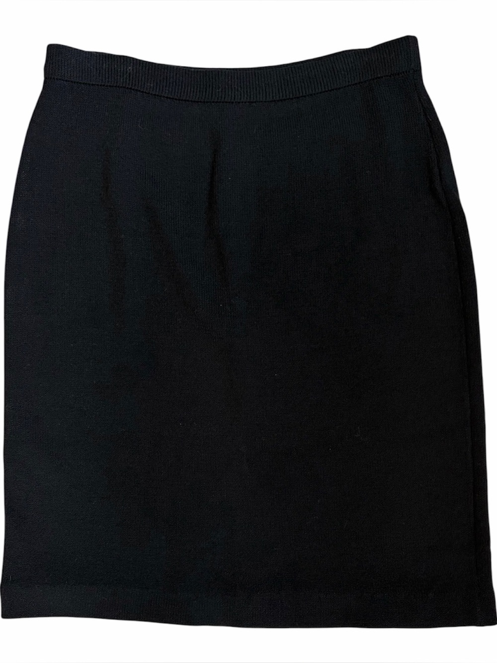 St. John Black Santana Knit Knee Length Pencil Skirt 10